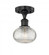 Ithaca - 1 Light - 6 inch - Matte Black - Semi-Flush Mount (3442|616-1F-BK-G555-6CL)