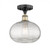 Ithaca - 1 Light - 10 inch - Black Antique Brass - Semi-Flush Mount (3442|616-1F-BAB-G555-10CL)