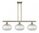 Ithaca - 3 Light - 37 inch - Antique Brass - Cord hung - Island Light (3442|516-3I-AB-G555-10CL)