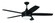 Phaze II 52'' 5-Blade Ceiling Fan in Flat Black w/ Flat Black/Greywood Blades; Integrated Light K (20|PHZ52FB5)