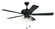 Eos 52'' 5-Blade Clear 4 Light Ceiling Fan in Flat Black w/ Flat Black/Greywood Blades; Integrate (20|ECF104FB5-FBGW)