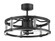 Alexis 18'' 3-Blade Ceiling Fan in Flat Black w/ Clear Acrylic Blades; Integrated Light Kit (20|ALS24FB3)