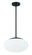 Gaze 14'' 1 Light Oval Pendant in Flat Black, White Glass (20|56894-FB-WG)