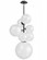 Delilah 40'' Pendant in Black with White Glass (4450|HF4277-BK-WHT)