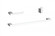 Bathroom hardware set 24''x2.9''+7''x2.9''+2.2''x1.5'' chrome (758|HWB-13S3HPCH)