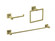 Isla 3-piece Bathroom Hardware Set in Brushed Gold (758|HWB-12S3RBGD)