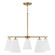 28''W x 8.25''H 5-Light Chandelier in Matte Brass and White (8583|AA1040RE)