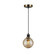 Gem Collection 1-Light Pendant with Amber Glass Black and Brushed Brass (12|AC11870AM)