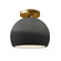 Small Globe Semi-Flush (254|CER-6350-GRY-BRSS)