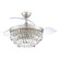 Sofia 42'' 3-Blade Hidden Blades Ceiling Fan in Brushed Polished Nickel w/ Clear Acrylic Blades; (20|SOF42BNK3)