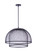 24.25â€ Diameter Sculptural Statement Metal Mesh Dome 2 Shade Pendant in Flat Black (20|P1006FB-LED)