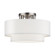 3 Light Brushed Nickel Large Semi-Flush with Hand Crafted Off-White Color Fabric Hardback Shades (108|50305-91)