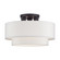 3 Light Bronze Large Semi-Flush with Hand Crafted Off-White Color Fabric Hardback Shades (108|50305-07)