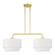 2 Light Soft Gold Large Linear Chandelier with Hand Crafted Off-White Color Fabric Hardback Shades (108|50302-33)