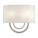 2 Light Brushed Nickel ADA Sconce with Hand Crafted Off-White Fabric Shade (108|42892-91)