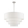 8 Light Brushed Nickel Large Pendant Chandelier with Hand Crafted Off-White Fabric Hardback Shades (108|41088-91)