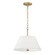 3-Light Dual Mount Pendant in Matte Brass with White Fabric Shade and Glass Diffuser (42|353231MA)