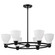 Russel; 6 Light Chandelier; Matte Black with Satin White Glass (81|60/8027)