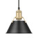 Yep by Golden Lighting Orwell 1-light 8in Pendant in Brushed Champagne Brass and Matte Black shade (36|3306-S BCB-BLK)