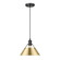 Orwell BLK Medium Pendant - 10'' in Matte Black with Brushed Champagne Bronze shade (36|3306-M BLK-BCB)