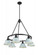 Orwell BLK 6 Light Chandelier in Matte Black with Dusky Blue shades (36|3306-6 BLK-DB)