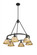 Orwell BLK 6 Light Chandelier in Matte Black with Brushed Champagne Bronze shades (36|3306-6 BLK-BCB)