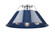 Yep by Golden Lighting Orwell 3-light Flush Mount in Chrome and Navy Blue shade (36|3306-3FM CH-NVY)