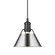 Yep by Golden Lighting Orwell 1-light 8in Pendant in Matte Black and Chrome shade (36|3306-S BLK-CH)