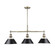 Yep by Golden Lighting Orwell 3-light Island Light in Aged Brass and Matte Black shade (36|3306-LP AB-BLK)