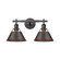 Yep by Golden Lighting Orwell 2-light Vanity in Matte Black and Rubbed Bronze shade (36|3306-BA2 BLK-RBZ)