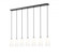 7 Light Linear Chandelier (276|3043P6-7L-MB)