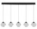 Beluga 5-Light Linear Multi Pendant in Black with Acrylic Faceted Spheres (4450|HF3955-BK)