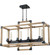 Cubic 8 Light Linear Chandelier in Fired Steel with Natural Wood (20|41528-FSNW)
