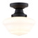 Eastgate 8.75-in W Matte Black Traditional Semi Flush Mount Ceiling Light White Schoolhouse Glass (51|C0312)