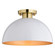 Devon 13-in. Semi Flush Glossy White and Satin Brass (51|C0305)