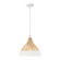 1-Light Boho Pendant in Matte White with Handcrafted Natural Rattan (42|353911WE)