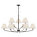 9-Light Angular Two-Tier Chandelier in Espresso with Tapered Soft Tan Fabric Shades (42|456691ES-713)