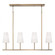 4-Light Modern Linear Chandelier in Aged Brass with Tapered Soft White Glass (42|855241AD-550)