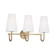 3-Light Vanity in Aged Brass with Tapered Soft White Glass (42|155231AD-550)