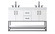 54 inch Double Bathroom Vanity in White (758|VF29254DWH)