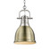 Yep by Golden Lighting Duncan 1-light 9in Chain Hung Pendant in Pewter and Aged Brass shade (36|3602-S PW-AB)