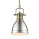 Yep by Golden Lighting Duncan 1-light 9in Chain Hung Pendant in Aged Brass and Pewter shade (36|3602-S AB-PW)