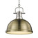 Yep by Golden Lighting Duncan 1-light 14in Chain Hung Pendant in Pewter and Aged Brass shade (36|3602-L PW-AB)
