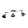 Yep by Golden Lighting Duncan 3-light Semi-Flush Mount in Aged Brass and Black shade (36|3602-3SF AB-BK)