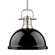 Yep by Golden Lighting Duncan 1-light 14in Rod Hung Pendant in Pewter and Black shade (36|3604-L PW-BK)