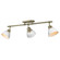 Yep by Golden Lighting Duncan 3-light Semi-Flush Mount in Aged Brass and Matte White shade (36|3602-3SF AB-WHT)