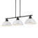 Yep by Golden Lighting Duncan 3-light Island Light in Matte Black and White shade (36|3602-3LP BLK-WH)