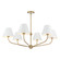 Xavier 6 Light Vibrant Gold + White Chandelier (205|XAV-B9316-VG-WH)
