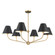Xavier 6 Light Vibrant Gold + Matte Black Chandelier (205|XAV-B9316-VG-MK)