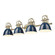Yep by Golden Lighting Duncan 4-light Vanity in Aged Brass and Navy Blue shade (36|3602-BA4 AB-NVY)